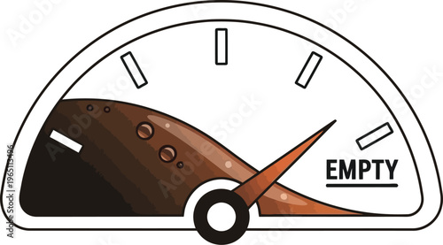 An illustration of a fuel gauge showing empty with a rising oil prices concept and global oil crisis map in the background, conveying an energy crisis graphic and economic impact of oil