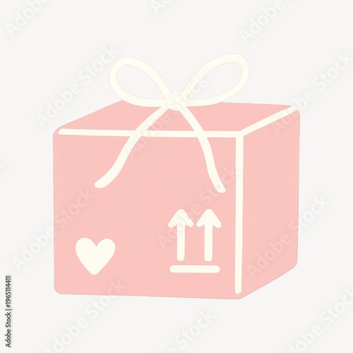Pink gift box illustration