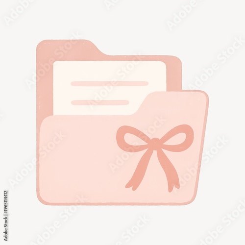 Elegant folder with decorative bow.