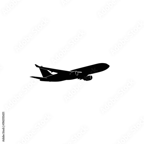 Travel Silhouette of a Large Commercial Airliner Cruising in the Sky Aviation