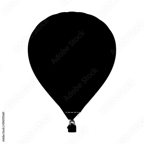 Peaceful Silhouette of a Large Hot Air Balloon Floating Upward Leisure Flight