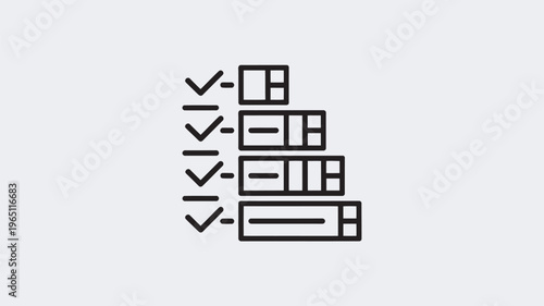 A checklist of tasks with checkboxes and lines, symbolizing organization and productivity in a simple black and white design.