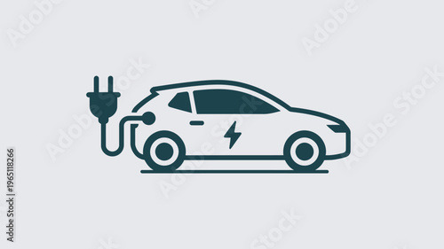 An electric car being charged with a plug