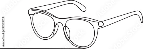 eyeglasses. Eyeglasses minimalist continuous line art. one line art icon drawing vector