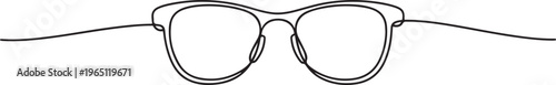 eyeglasses. Eyeglasses minimalist continuous line art. one line art icon drawing vector