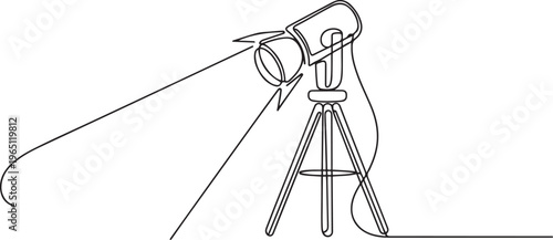 Theater spotlight icon vector background. Spotlight on a stand icon. one line art icon drawing vector