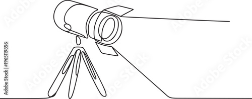 Theater spotlight icon vector background. Spotlight on a stand icon. one line art icon drawing vector