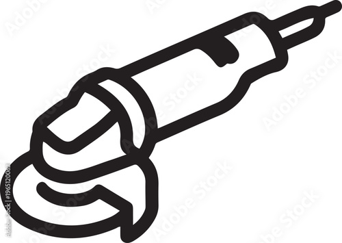 Angle grinder icon vector background. Angle grinder icon. one line art icon drawing vector