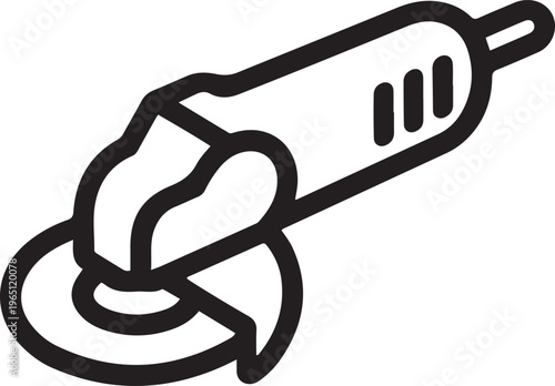 Angle grinder icon vector background. Angle grinder icon. one line art icon drawing vector