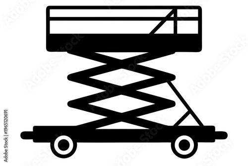 Industrial Aerial Lift Silhouette Icon Vector Illustration
