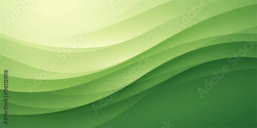 Dynamic abstract green waves create a bright motion pattern with light curves and energy lines for a modern nature wallpaper design backdrop