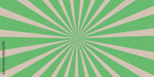 Retro vintage sunburst background featuring a grunge paper texture with green and brown rays in an antique starburst design illustration