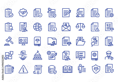 Regulation icon set. Editable line icons. Vector illustration.
