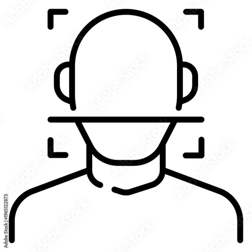 Face Scanning Line Icon