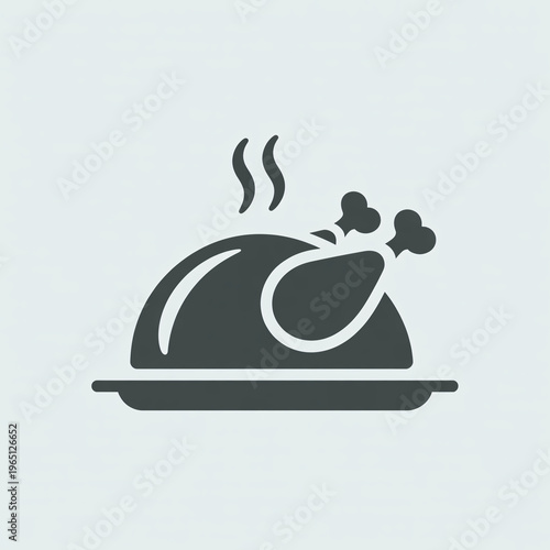 A simple icon of a roasted turkey on a platter