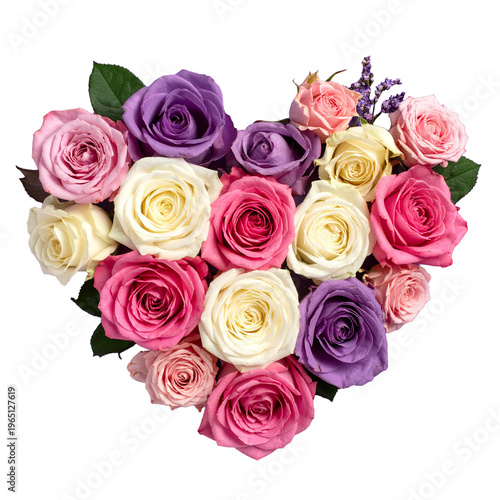 可愛いハート、バラのブーケ（花、贈り物、お祝い）