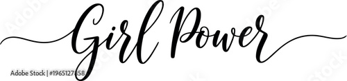 Elegant calligraphy of girl power in a flowing script