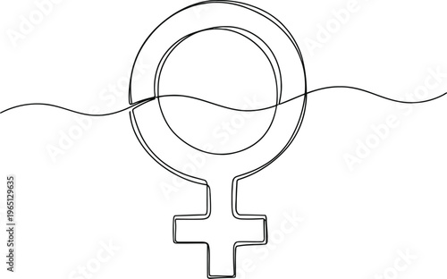 Feminine symbol partially submerged in wavy water representing depth and emotion