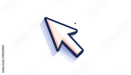 Computer mouse cursor pointing up and left; cartoon style with dark outline