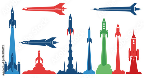 Rockets and Spacecrafts in Flight.