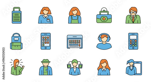 Customer service call center agents working.