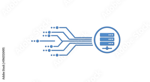 Modern Server Hosting Network Connection.