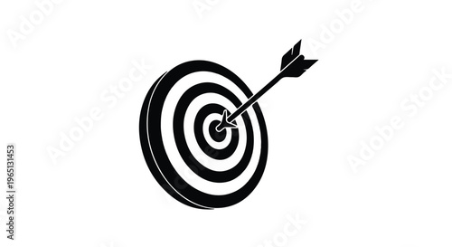 Arrow striking the bullseye on a target, representing success and achievement.