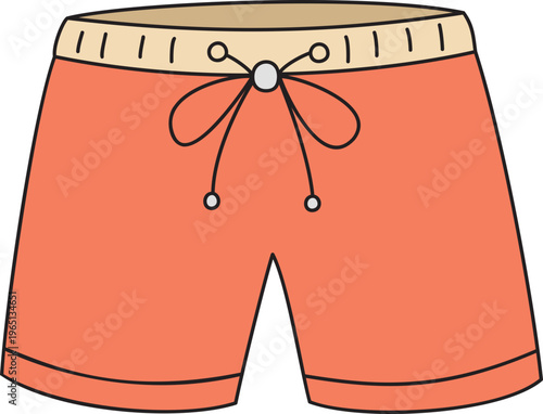 swimming shorts for summer hand drawn doodle style.