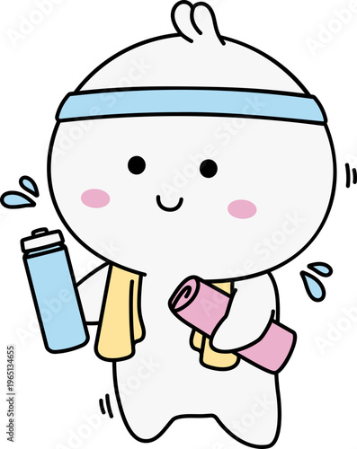 Cute Gym Emoji Protein Shake Fitness Drink Chibi Clipart