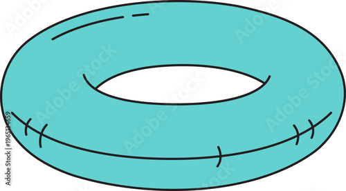 swimming ring for summer hand drawn doodle style.