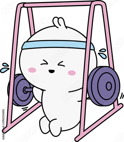 Cute Gym Emoji Smith Machine Workout Doodle Sticker