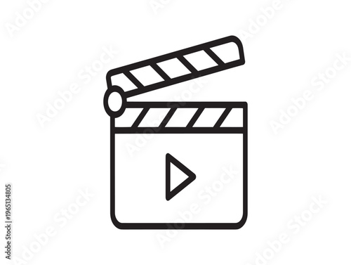 Film clapperboard, movie clapper, video production icon, film making symbol