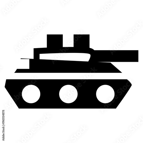 illustration of a tank for war and defence solid glyph style vector