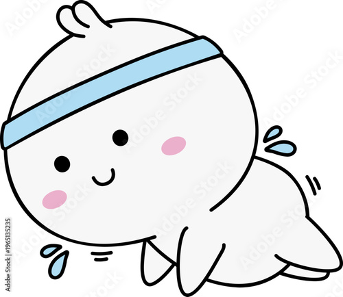 Cute Gym Emoji Push Up Floor Exercise Doodle Sticker