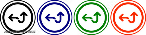 Circular arrows indicating exchange black blue green orange on transparent background