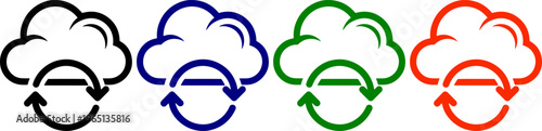 Cloud computing sync icon refresh arrow data storage network services.