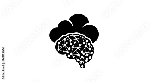 A stylized black leaf design element.