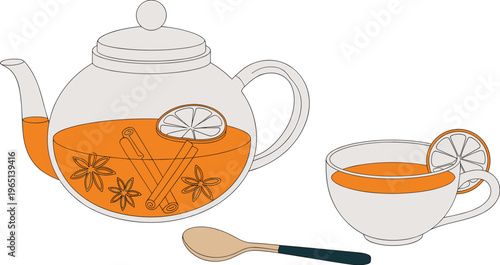 Islamic dua calligraphy with decorative green background and herbal tea illustration spiritual healing concept with traditional drink and spices