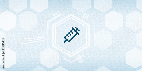 Medical syringe vaccine and clinical injection healthcare concept vector icon illustration