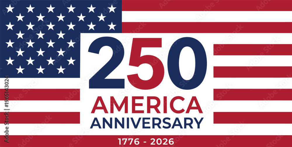 Obraz premium American flag design celebrating 250th anniversary of united states of america