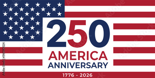 American flag design celebrating 250th anniversary of united states of america
