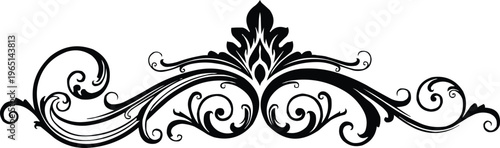 It is illustrated with a black vector illustration. It features floral embellishments, swirls, and vintage leaf designs, creating a gorgeous, nature-inspired look.