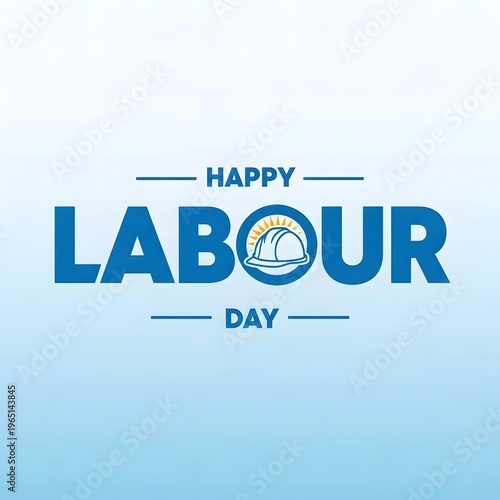 Happy labour day celebration with a stylized worker graphic