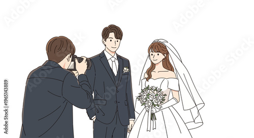 Wedding Photographer Capturing Couple Portrait in Studio