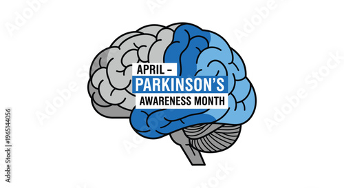 Parkinson's awareness month brain illustration
