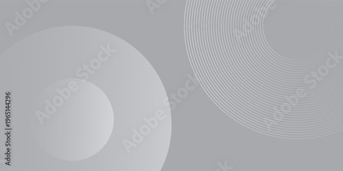 Abstract white background with grey circle lines. Digital future technology concept wallpaper wave