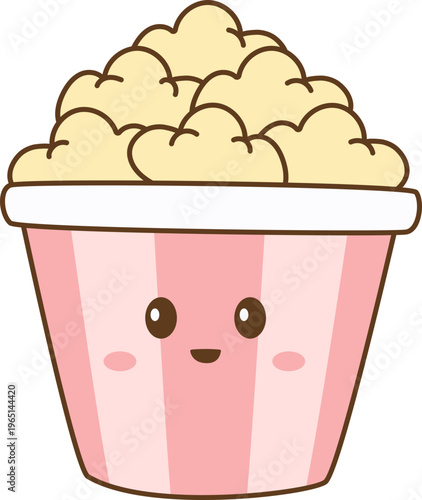 Cute Popcorn Bucket Kawaii Decorative Sticker Emoji