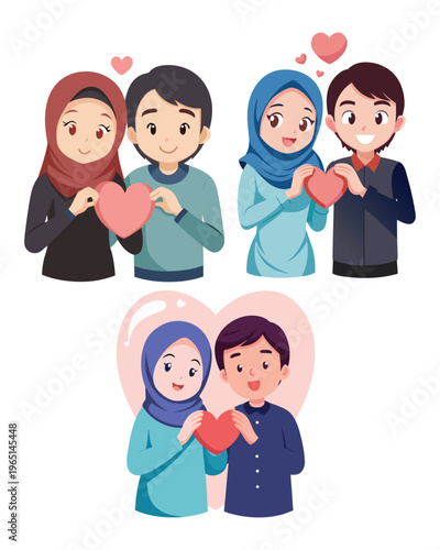 illustration of a happy couple