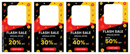 Discount Labels Displayed in a Row for Flash Sale Event at Store