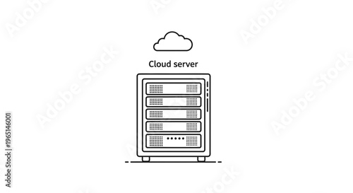 Cloud Server Infrastructure Rack with Network Connectivity